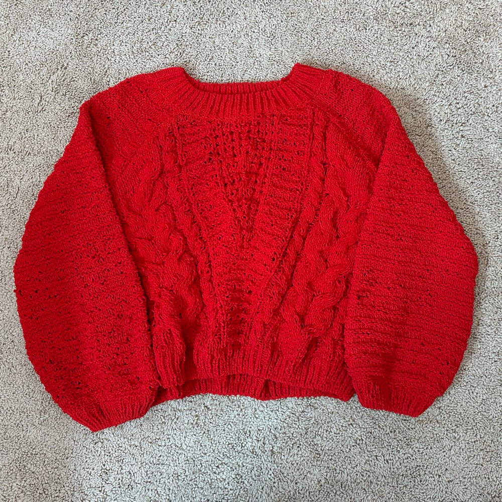 Red oversized sweater